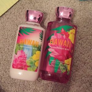 Hawaii passion fruit kiss lotion and shower gel